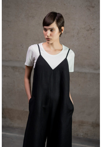 Комбінезон з льону чорний