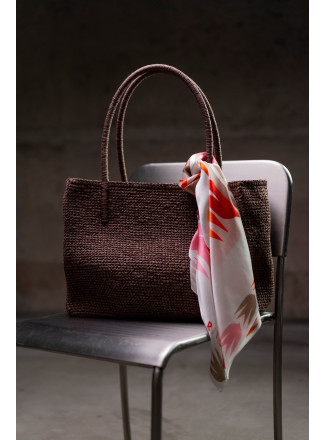 Large Silk Neckerchief with "Swallows" Print