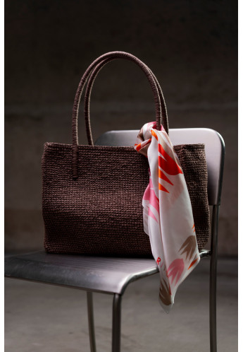 Велика хустка з натурального шовку "Ластівки"