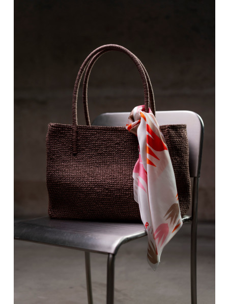 Велика хустка з натурального шовку "Ластівки"