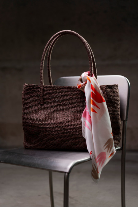 Large Silk Neckerchief with "Swallows" Print