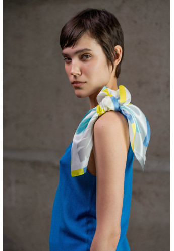 Шовкова хустинка з принтом "Пірʼя"