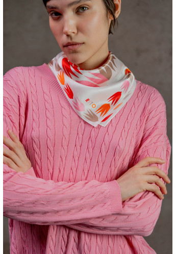 Шовкова хустинка з принтом "Ластівки"