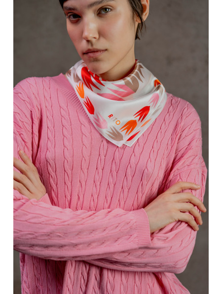 Шовкова хустинка з принтом "Ластівки"