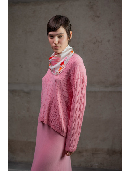 Шовкова хустинка з принтом "Ластівки"