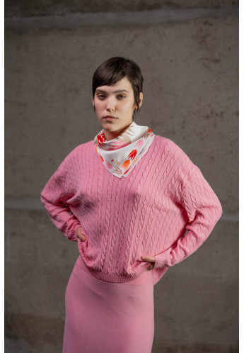 Шовкова хустинка з принтом "Ластівки"