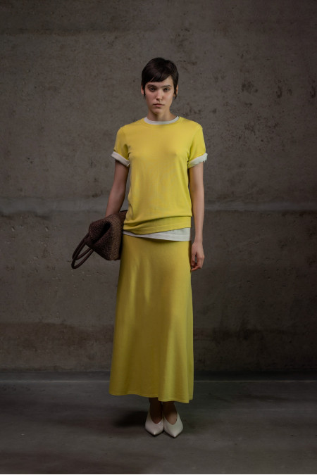 А-подібна спідниця максі з віскози лимонна