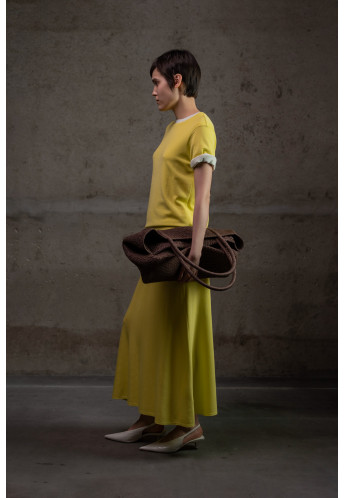 А-подібна спідниця максі з віскози лимонна