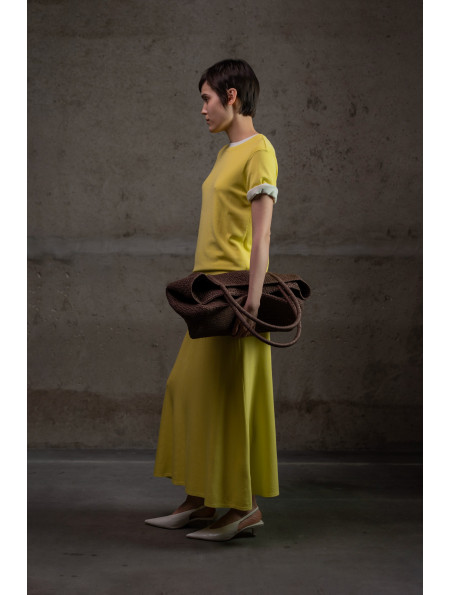 А-подібна спідниця максі з віскози лимонна
