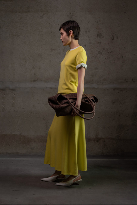 А-подібна спідниця максі з віскози лимонна