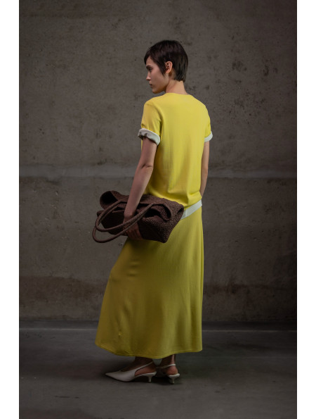 А-подібна спідниця максі з віскози лимонна