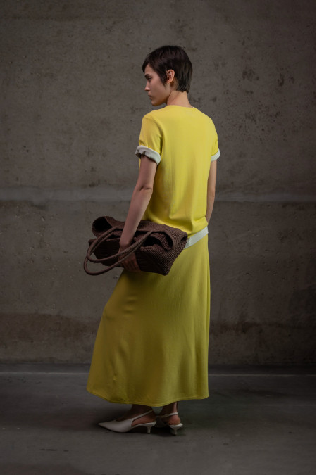 А-подібна спідниця максі з віскози лимонна