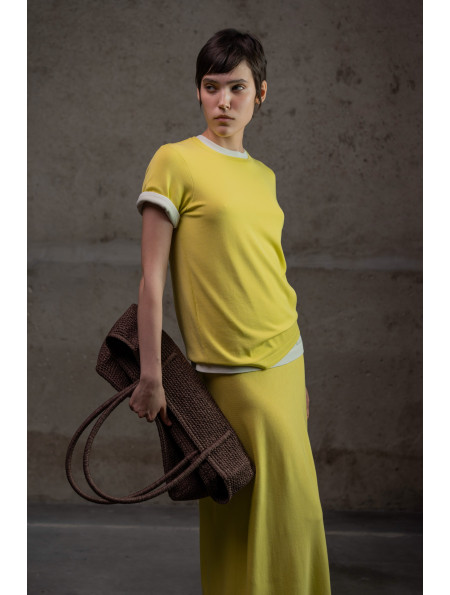 А-подібна спідниця максі з віскози лимонна