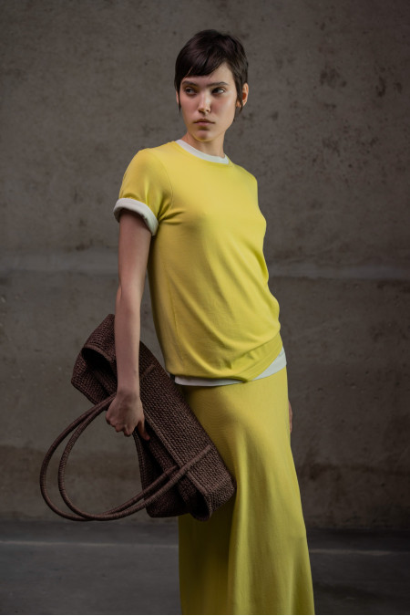 А-подібна спідниця максі з віскози лимонна