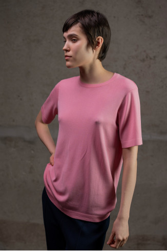 Pink Short-Sleeved Basic Jumper