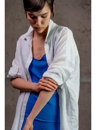 Сорочка oversize з льону біла