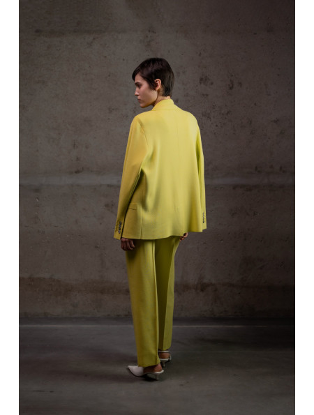 Трикотажні штани прямого крою з віскози лимонні