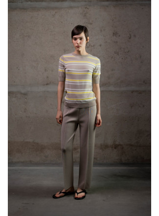 Трикотажні штани прямого крою з віскози бежеві