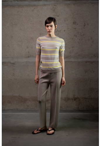 Трикотажні штани прямого крою з віскози бежеві