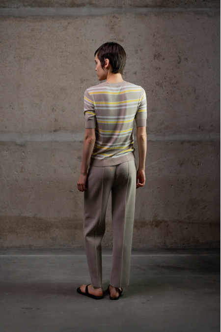 Трикотажні штани прямого крою з віскози бежеві