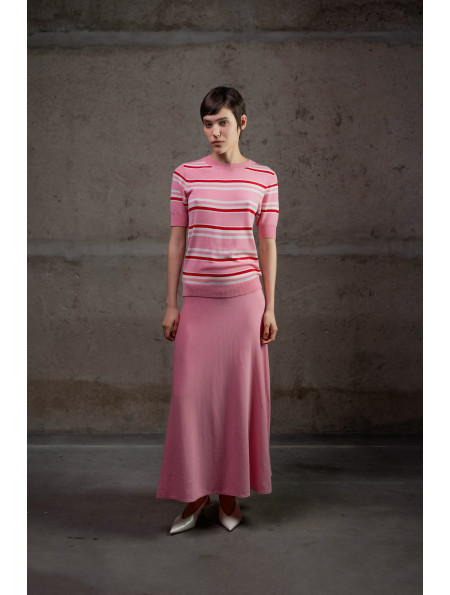 А-подібна спідниця максі з віскози рожева
