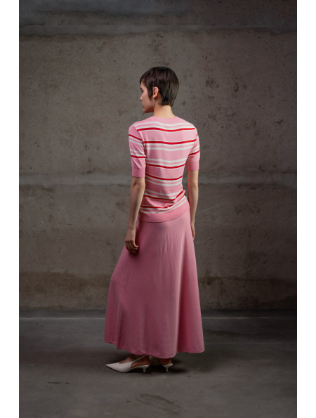 А-подібна спідниця максі з віскози рожева