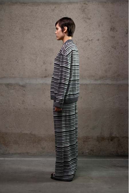 Штани з графічним візерунком чорно-білі