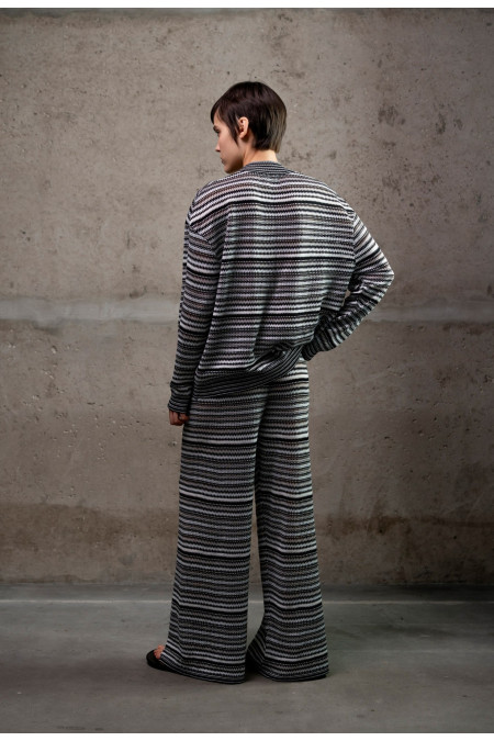 Штани з графічним візерунком чорно-білі