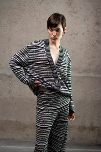 Кардиган із графічним візерунком чорно-білий