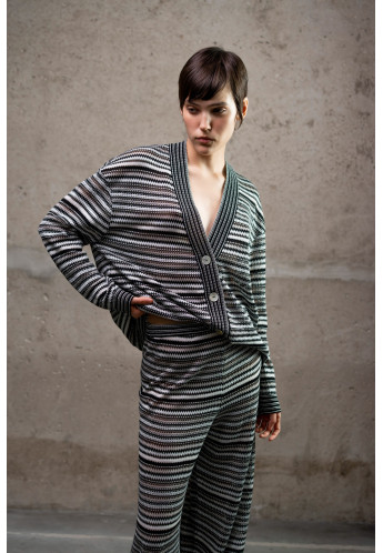 Кардиган із графічним візерунком чорно-білий