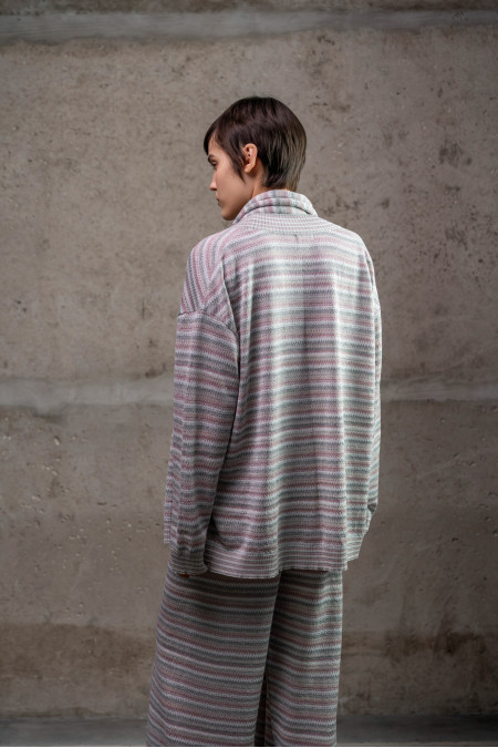 Кардиган із графічним візерунком сіро-рожевий Кардиган із графічним візерунком сіро-рожевий