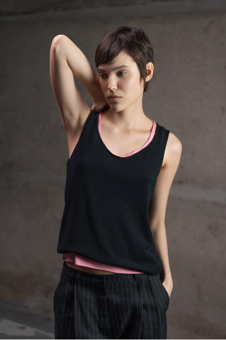 Black Top With Raw Edges