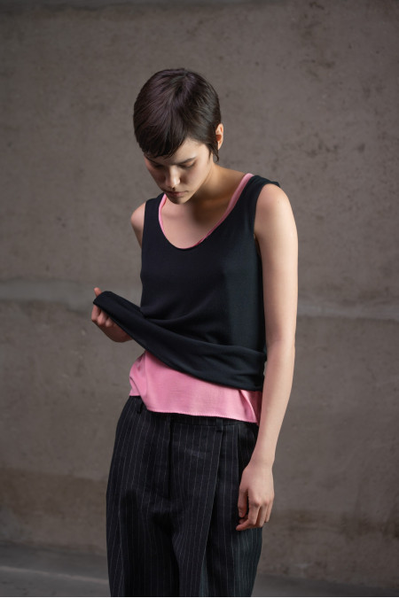 Black Top With Raw Edges