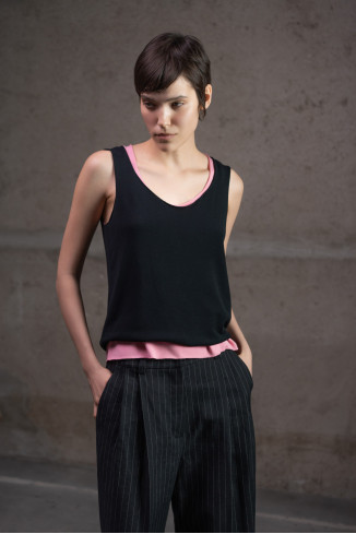 Black Top With Raw Edges