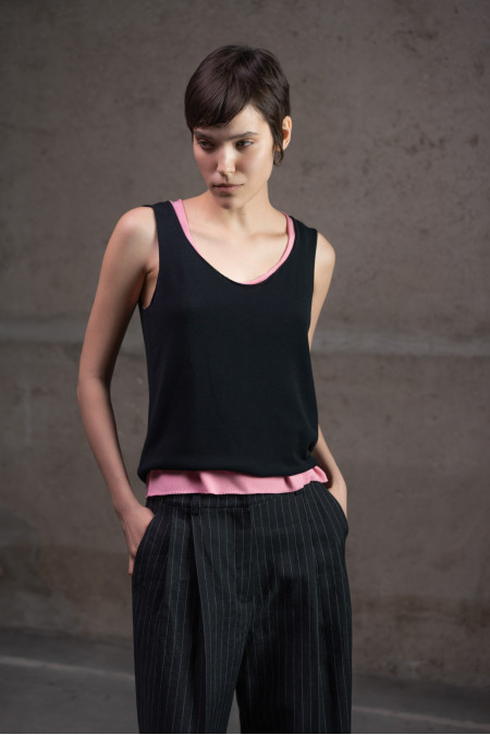 Black Top With Raw Edges