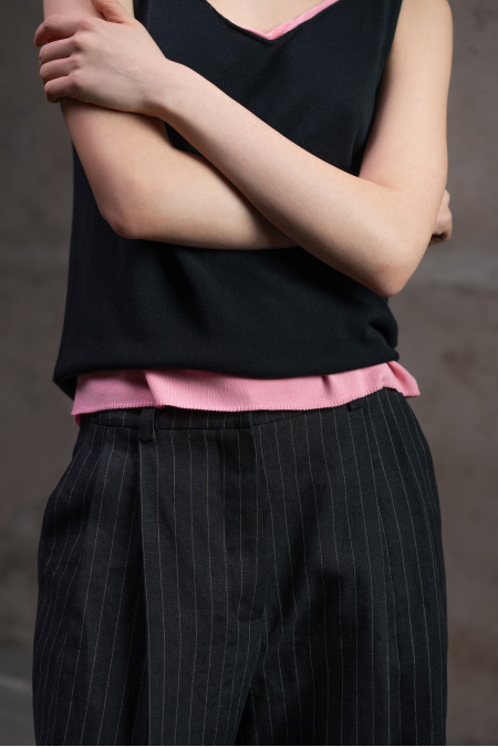 Black Top With Raw Edges