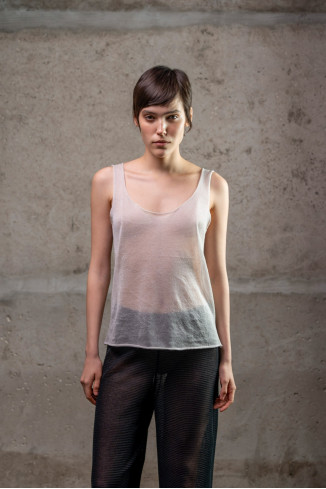 White Translucent Top With Raw Edges
