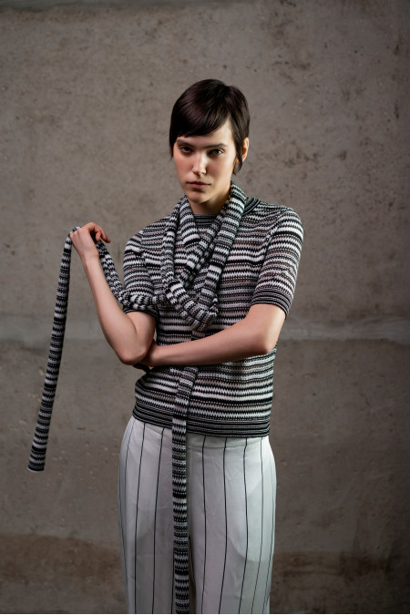 Джемпер із графічним візерунком чорно-білий