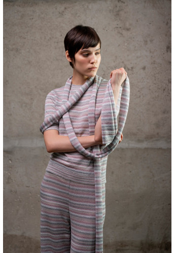 Джемпер із графічним візерунком сіро-рожевий