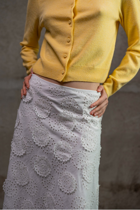 Бавовняна мереживна спідниця з аплікаціями