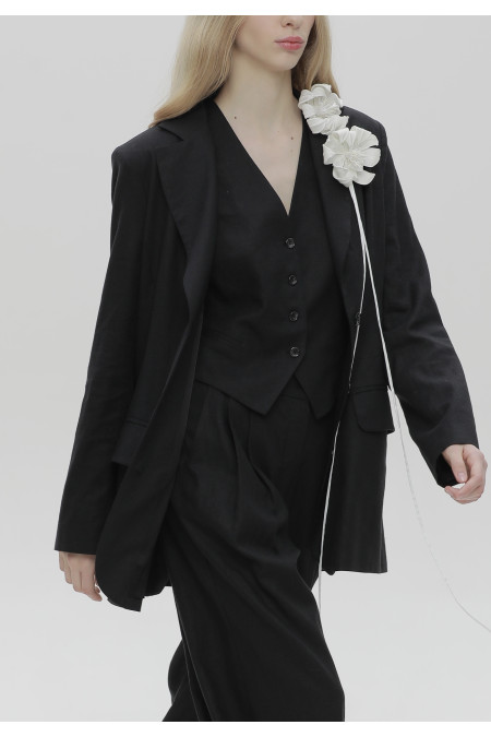 Жилет з льону чорний