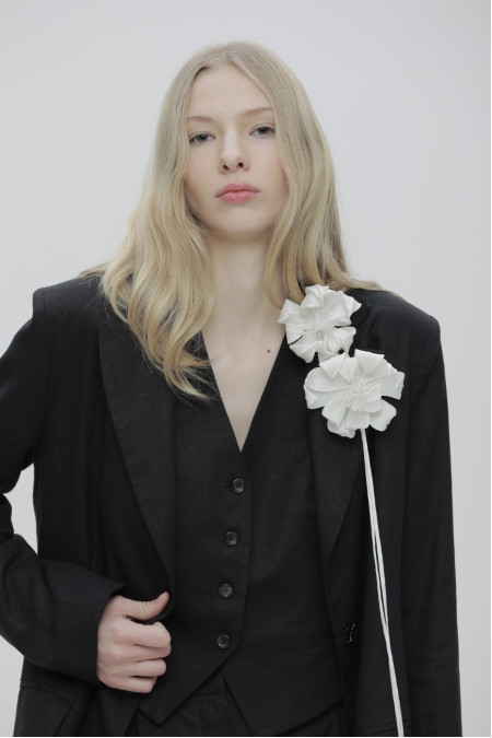 Жилет з льону чорний