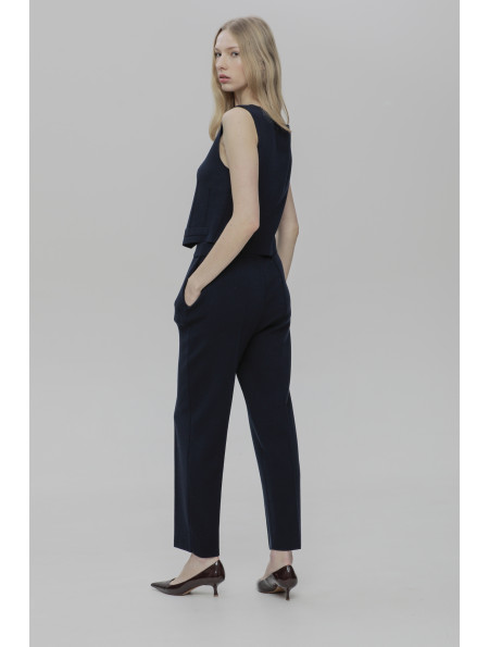 Navy Knitted Trousers 