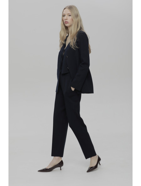 Navy Knitted Trousers 