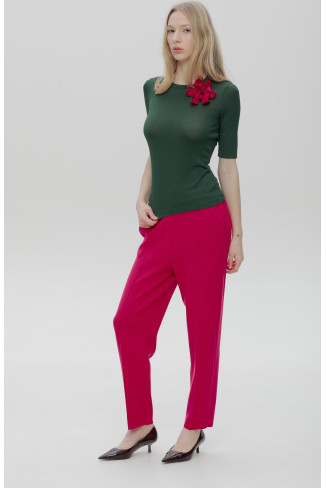 Трикотажні штани з кишенями ягідні