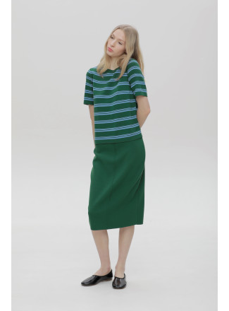 Straight Green Viscose Skirt