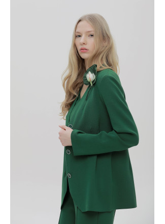 Приталенный пиджак зеленый
