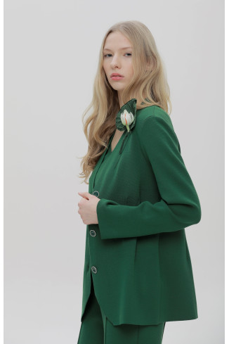 Приталенный пиджак зеленый