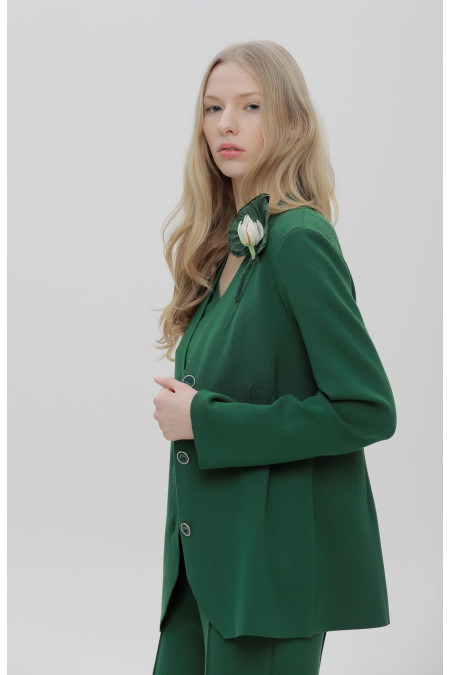 Приталений піджак зелений