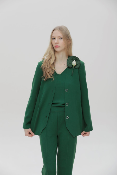 Приталений піджак зелений